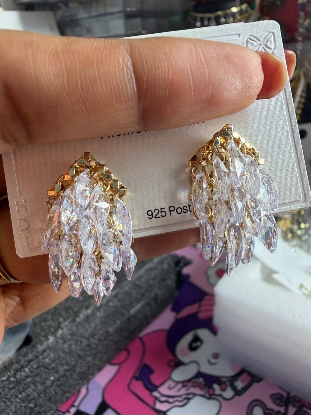 Gold Crystal Cascade Earrings - Women Jewelry